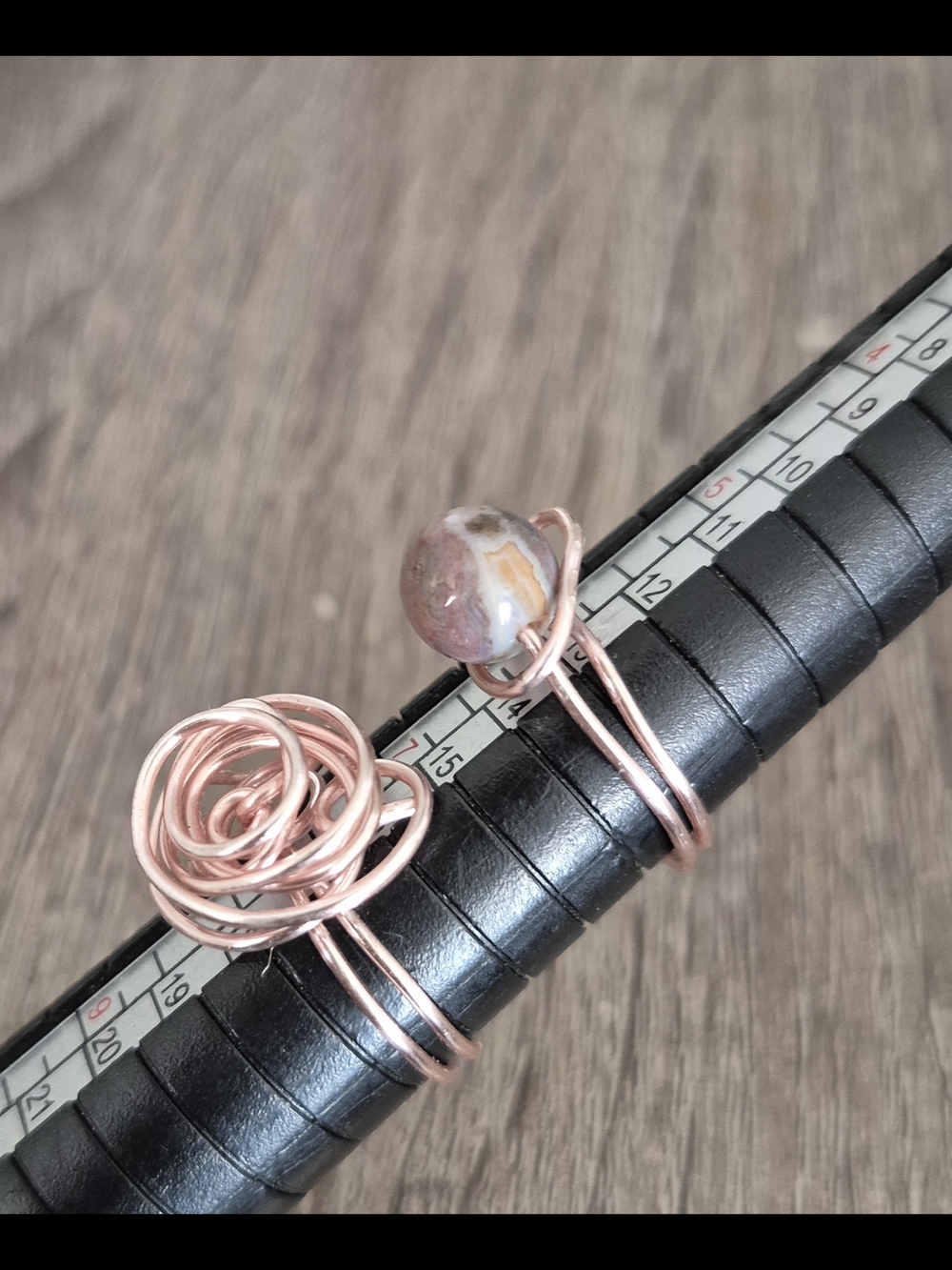 Rose Gold Copper Wrapped Ring Set! - Picture 5 of 6